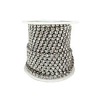 Стразовий ланцюг SS 16 Crystal - Срібло