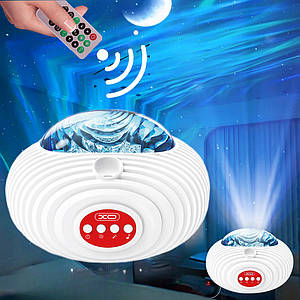 Ночник-проектор північного сяйва XO YH12 Проектор зоряного неба з Bluetooth, музикою та пультом (білий)