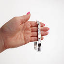 Широкий чоловічий срібний браслет із золотом. Срібний браслет з накладками золото 375. Довжина 21 см, фото 3