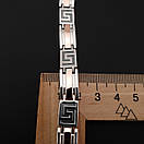 Широкий чоловічий срібний браслет із золотом. Срібний браслет з накладками золото 375. Довжина 21 см, фото 5