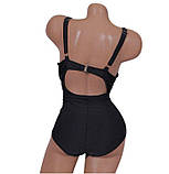 Купальник жіночий суцільний чорний із зміїним принтом розмір 52, фото 2