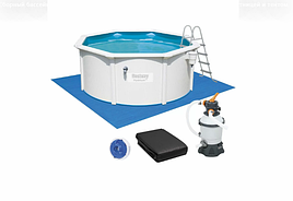 Bestway Збірний басейн Bestway Hydrium 56566 (300x120 см) з пісочним фільтром, сходами та тентом