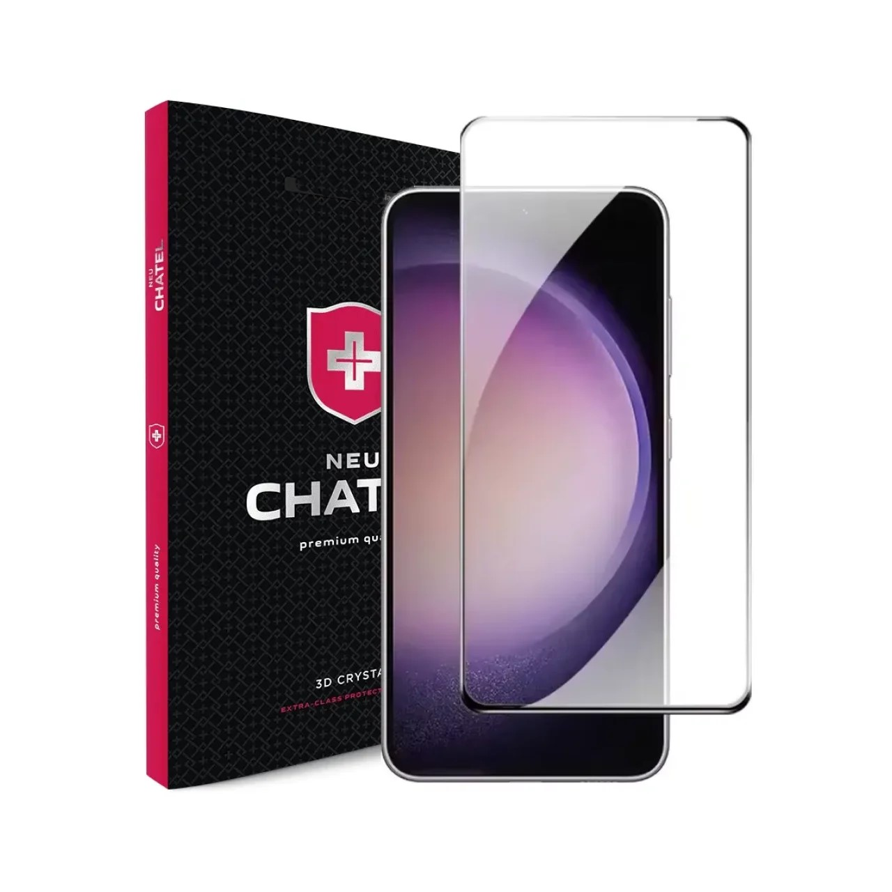 Захисне скло Samsung Galaxy S24 NEU Chatel Ultra Clear антиблікове з чорною рамкою - фото 1 - id-p2620697853