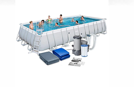 Каркасний басейн Bestway 56474 (732х366х132 см) з картриджним фільтром, драбиною та тентом
