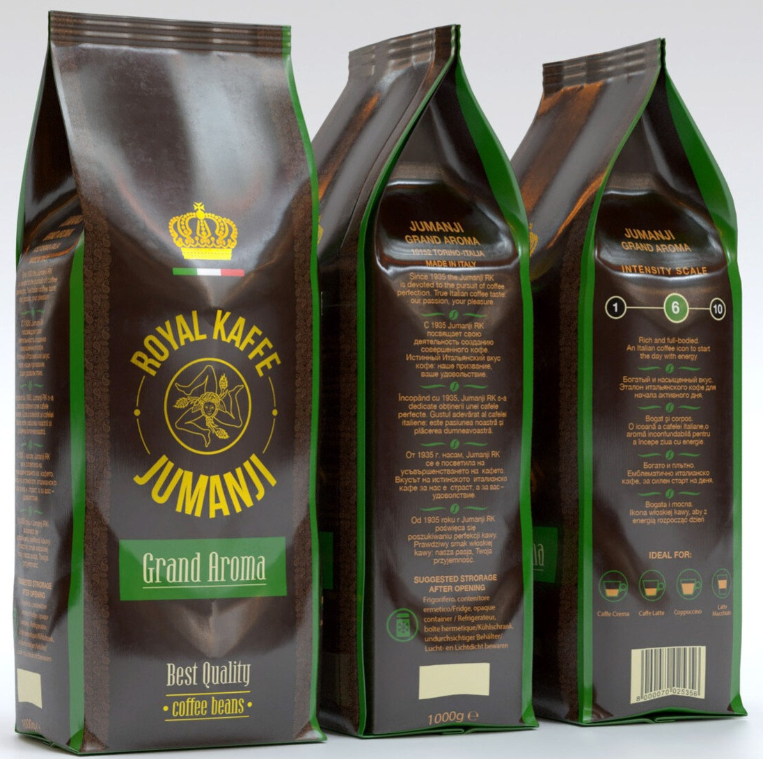 Кава у зернах JUMANJI Grand Aroma 1кг, смачна 100% арабіка