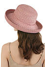 Жіночий солом’яний капелюх рожевий з широкими полями, літній капелюшок від сонця Seeberger, фото 2
