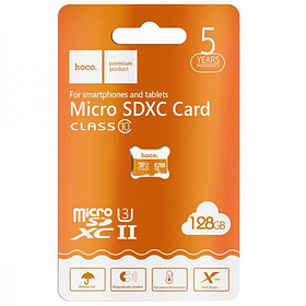 Карта пам'яті для телефона, смартфона, планшета Hoco MicroSDXC 128GB Class 10