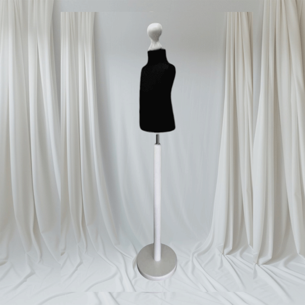 Манекен Кравецький Дитячий 3-12 місяців Чорний Білий пінопластовий на дерев'яній ніжці ,для шиття, фото 1