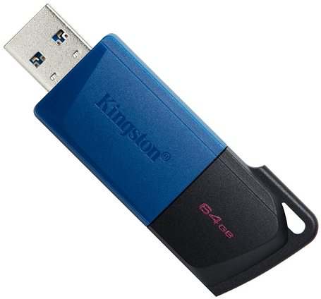 Флеш пам'ять USB Kingston DataTraveler Exodia M 64GB USB 3.2 Gen1 Black/Blue (DTXM/64GB), фото 1