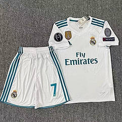 Дитяча форма біла Роналдо 7 Реал Мадрид футбольна Ретро 2017 фінал Київ Ronaldo Real Madrid 28 (150-160 см)