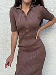 Міді плаття з коміром поло з короткими рукавами та застібкою на грудях (р. 42-46) 9035995, фото 4