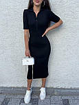 Міді плаття з коміром поло з короткими рукавами та застібкою на грудях (р. 42-46) 9035995, фото 8