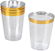 Набір пластмасових стаканів золото 6 шт/уп. 250 мл