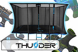 Батут THUNDER з зовнішньою сіткою 8 х 12 футів чорно-блакитний, фото 6