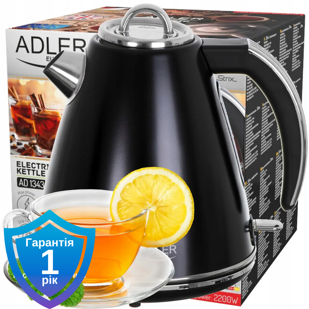 Чайник електричний Adler AD 1343 чорний 1.5 л