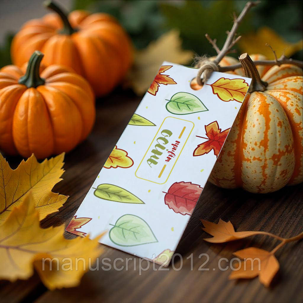 Бірка осіння (40х90мм.) "Привіт, осінь!"