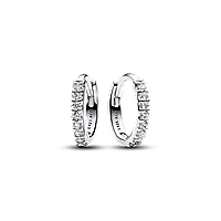 Срібні сережки хупи Pandora з паве 293015C01