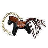 Шарм для сумки Конячка з натуральної шкіри 7850 Silver Taurus., фото 2