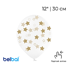 Принт 208 BELBAL-ББ 12" Золоті зірки на прозорому