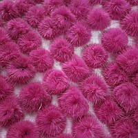 Помпони хутро норка 2.5 см малинові