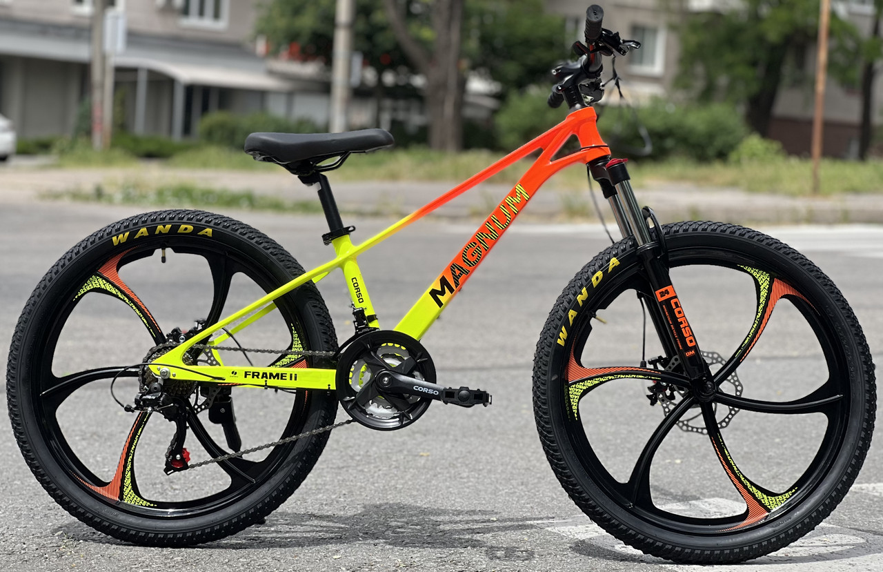 Велосипед підлітковий спортивний 24" Corso Magnum MN-24821 жовто-помаранчевий на зріст 120-135 см, фото 1