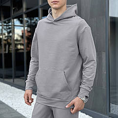 Чоловіче демісезонне худі з капюшоном сталеве Pobedov 001 M