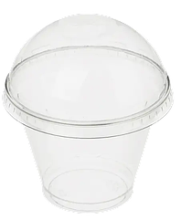 Стаканчик для десертів 250 мл з купольною кришкою без отвору 100шт
