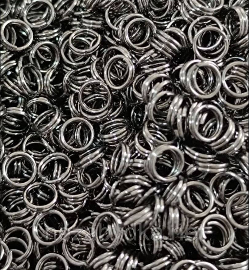 Кільця двійні 5мм колір темна сталь 5г, фото 1