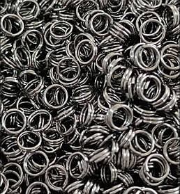 Кільця двійні 5мм колір темна сталь 5г