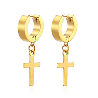 Сережки Finding Хрестики конго з нержавіючої сталі Золотистий 29 мм х 13 мм х 10 мм