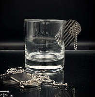 Склянка із вплавленим жетоном індивудальне гравіювання