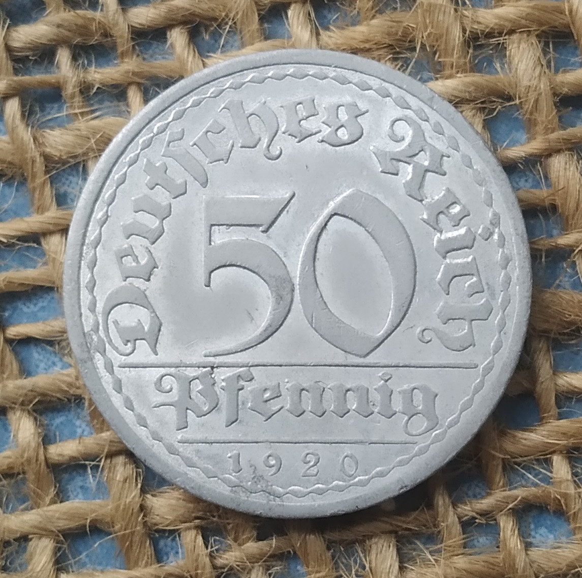 50 пфенiгiв 1920 року. (А) Нiмеччина - Веймарська республiка