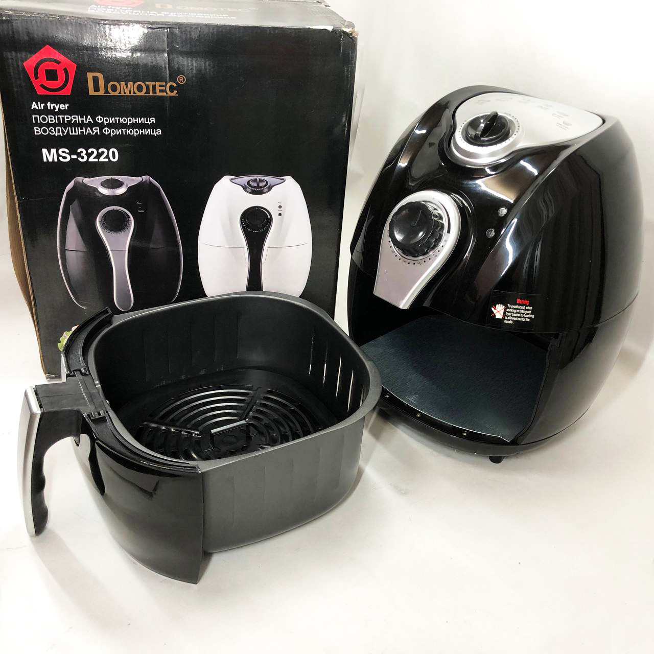 Аерофрітюрниця-мультипіч для дому Domotec MS-3220 1300 Вт 4, 5 л, Фритюрниця для продуктів у фритюрі UW-37, фото 1