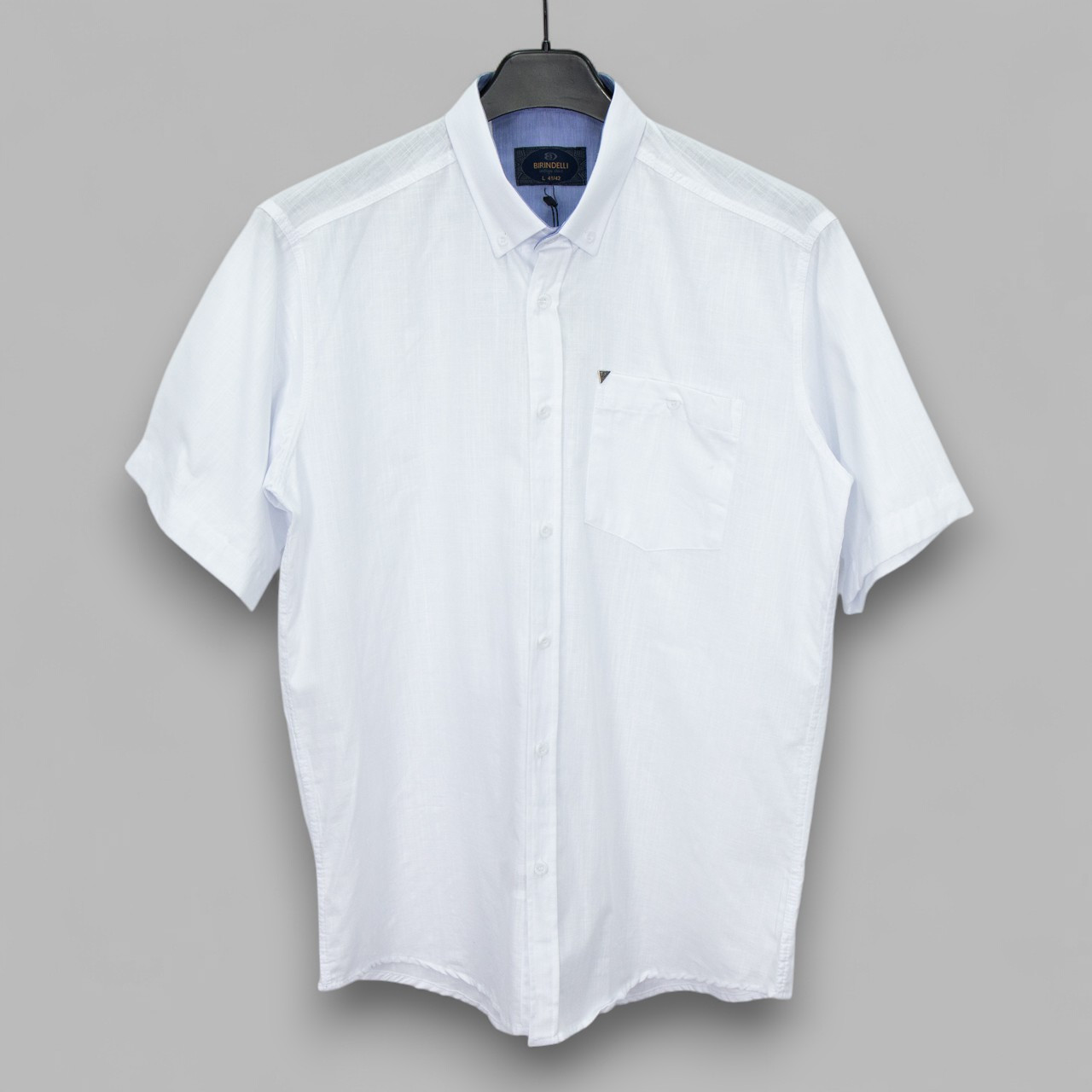 Сорочка чоловіча, прямого покрою, з коротким рукавом, Birindelli 02-5261 100% льон L(Р), фото 1