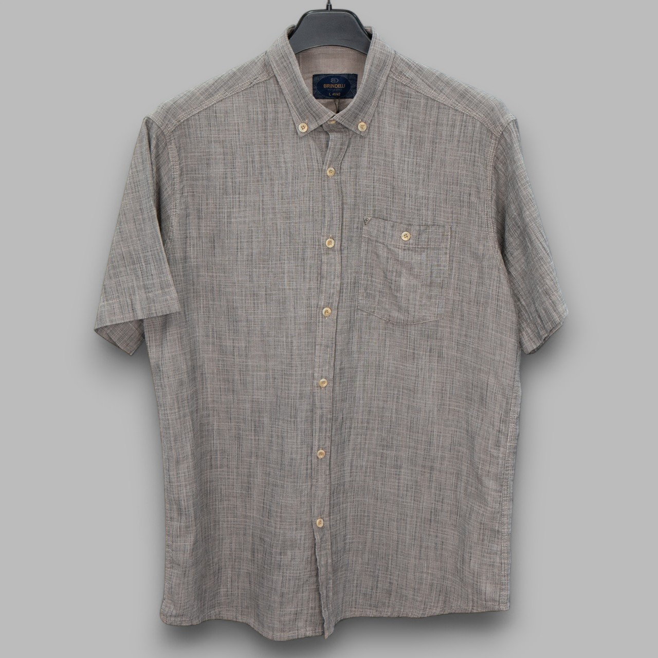 Сорочка чоловіча, прямого покрою, з коротким рукавом, Birindelli 02-5349 100% льон M(Р), фото 1
