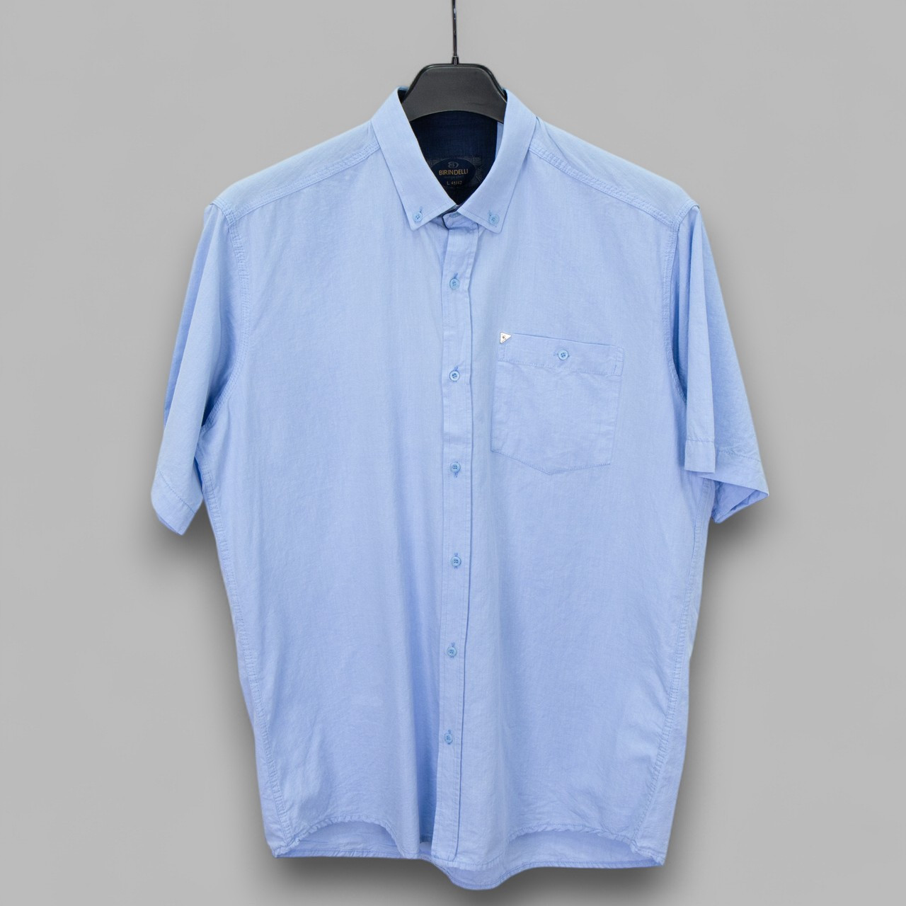 Сорочка чоловіча, прямого покрою, з коротким рукавом, Birindelli 01-7813 100% бавовна XL(Р), фото 1