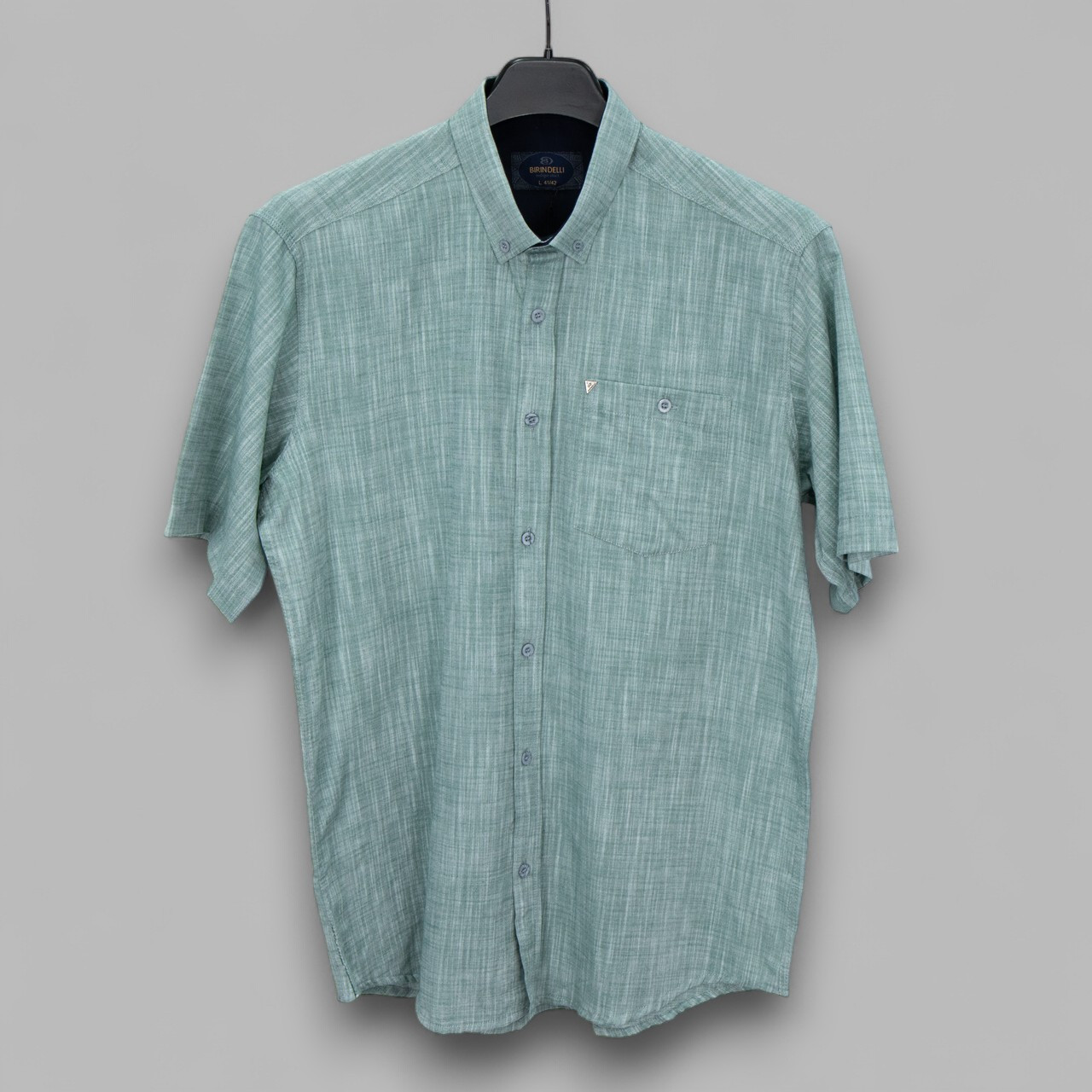 Сорочка чоловіча, прямого покрою, з коротким рукавом, Birindelli 02-5269 100% льон M(Р), фото 1