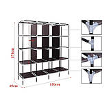 Складна тканинна шафа для одягу 170*45*170см Storage Rack, тканинна шафа для FA-859 речей Коричнева, фото 3