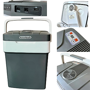 Портативний дорожній USB-холодильник 29 л з дисплеєм, Графіт -автохолодильник