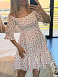 Літня сукня муслінова з верхом резинкою відкритими плечима та воланом на спідниці (р. 42-52) 2035998, фото 5
