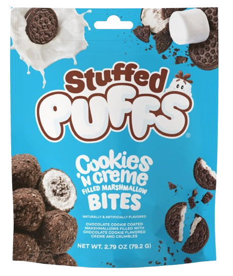 Зефір Stuffed Puffs Filled Marshmallow Bites Cookies'n Creme 79.2 г, фото 1