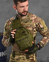 Тактична сумка нагрудна triada олива 4-0!+