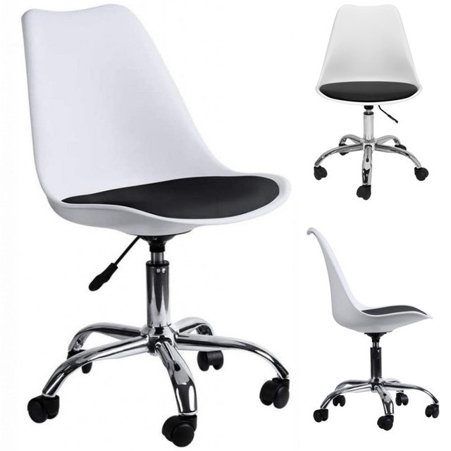 Офісне крісло ергономічне | Біле з чорним | Bonro PRO-LT30 | на колесах, газліфт | Для офісу