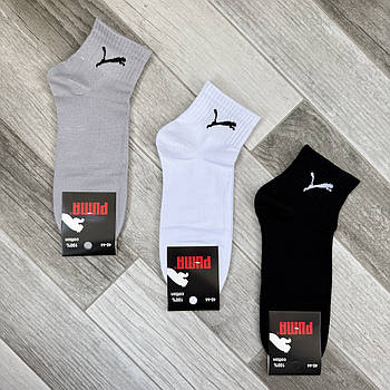 Шкарпетки чоловічі демісезонні бавовна короткі Puma Tennis, Туреччина, розмір 40-44, асорті, 11650