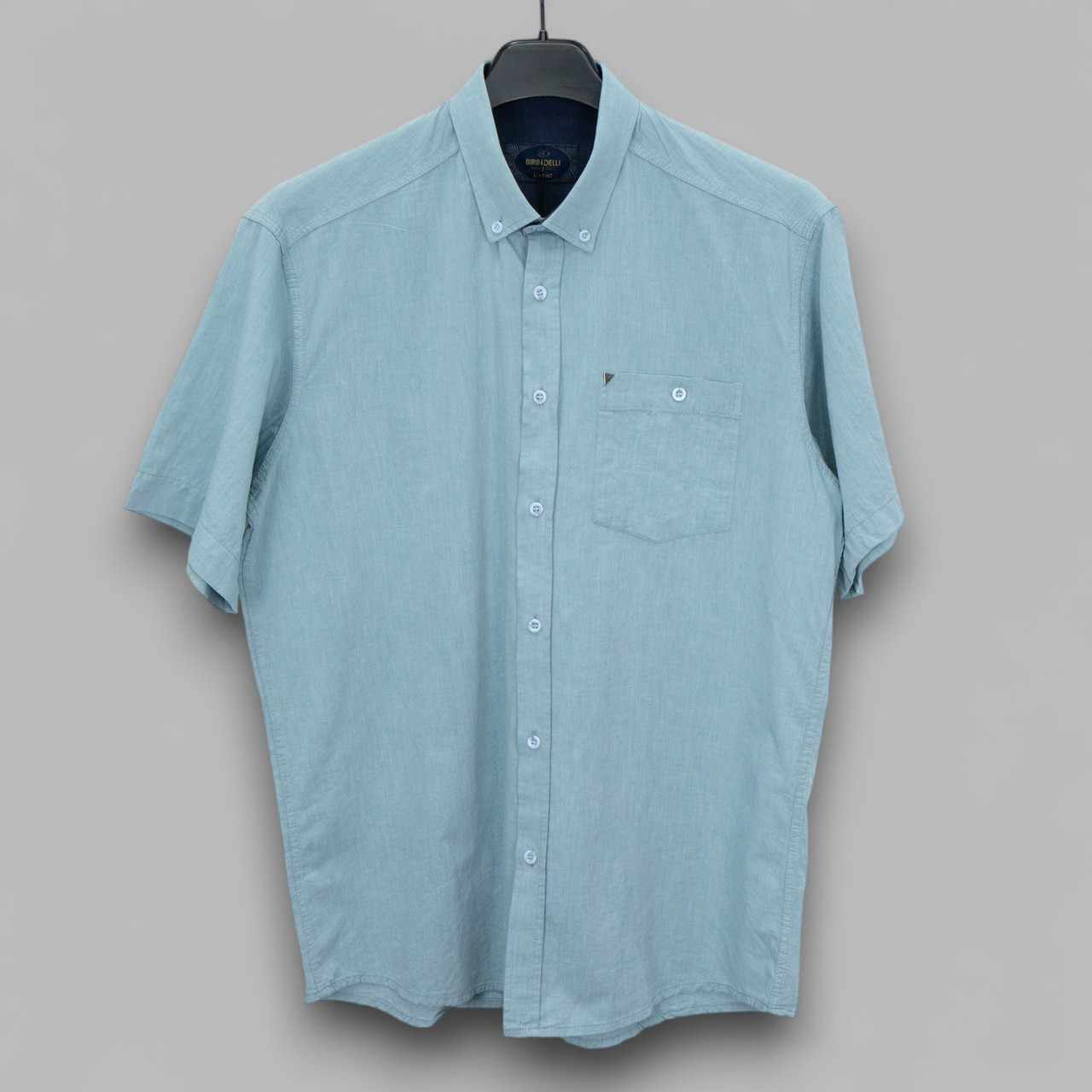 Сорочка чоловіча, прямого покрою, з коротким рукавом, Birindelli 01-7762 100% бавовна L(Р), фото 1