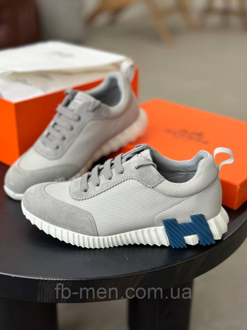 Кросівки Bouncing Gray чоловічі сірі шкіра замша та текстиль