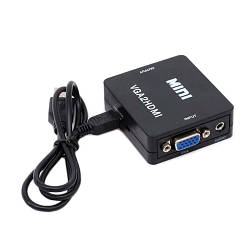 Конвертер VGA - HDMI, відео, аудіо, 1080p, чорний smart