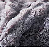 Плед покривало хутряне Кролик - шиншила, Сірий., фото 3