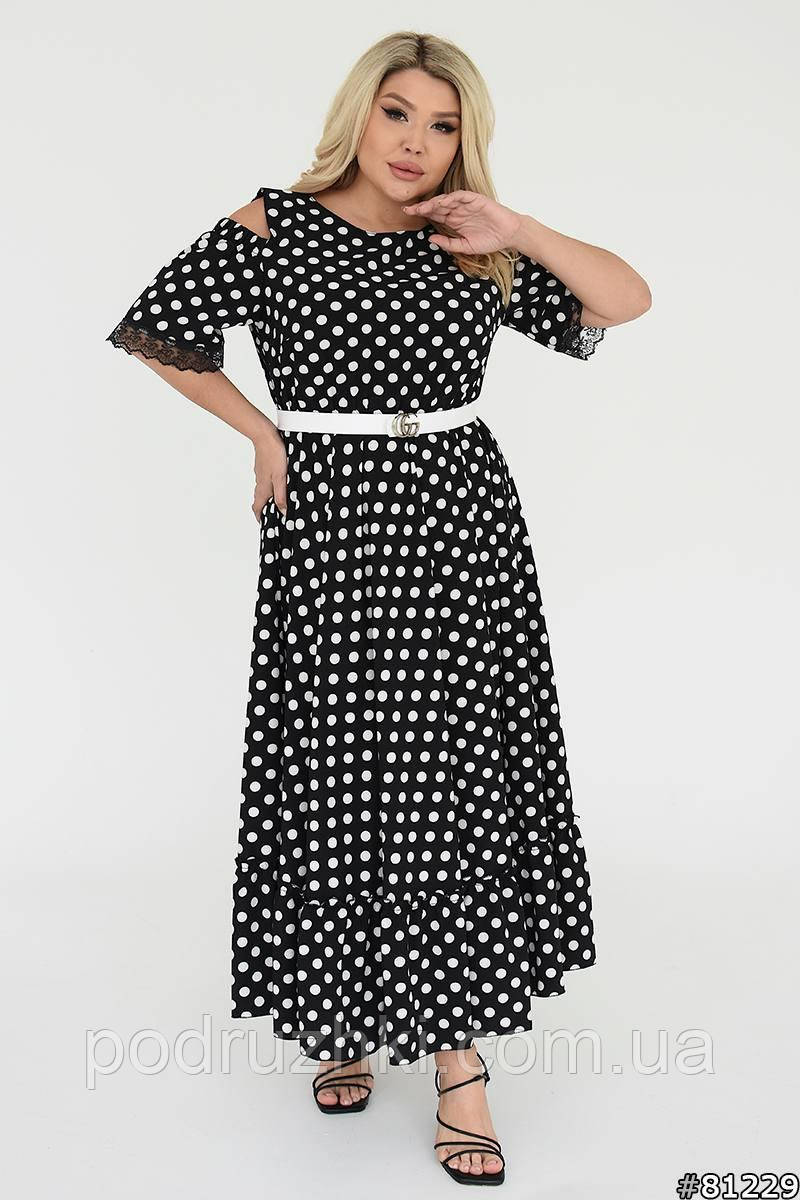 Жіноче літнє плаття з відкритими плечима розміри 50-52,54-56,58-60, фото 1