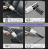 Автомобільний міні-пилосос на акумуляторі з 2 насадками Portable Vacuum Cleaner XК-5501, фото 5